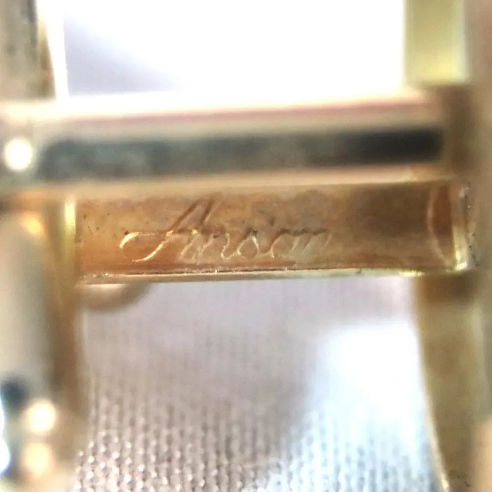 💎Anson Oval Cuff Links Three Gold Tone Cursive Initials